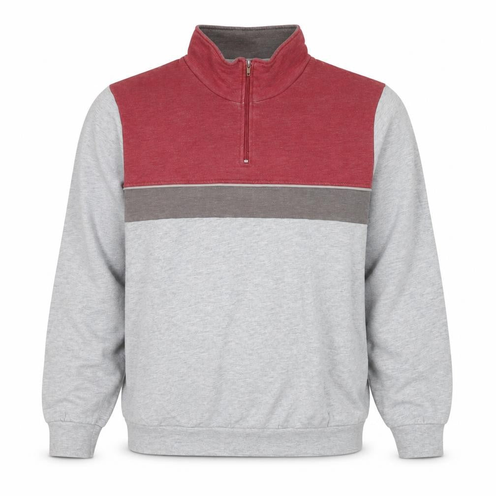 Front view of Damart men’s grey polyester pullover sweatshirt, size L