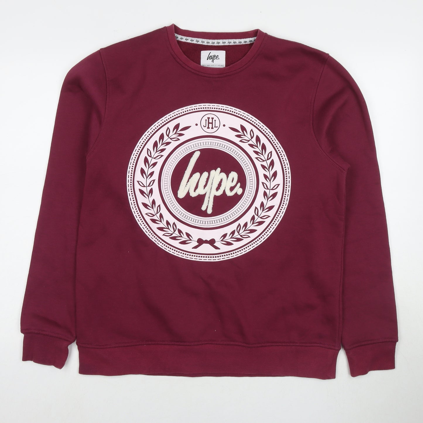 Hype Mens Red Cotton Pullover Sweatshirt Size M - Logo