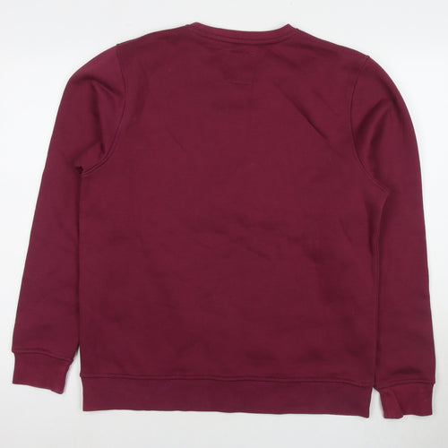Hype Mens Red Cotton Pullover Sweatshirt Size M - Logo