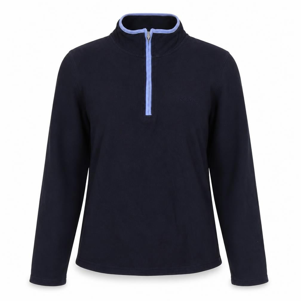 Front view of Maine New England women’s blue cotton pullover sweatshirt, size UK 12, pullover