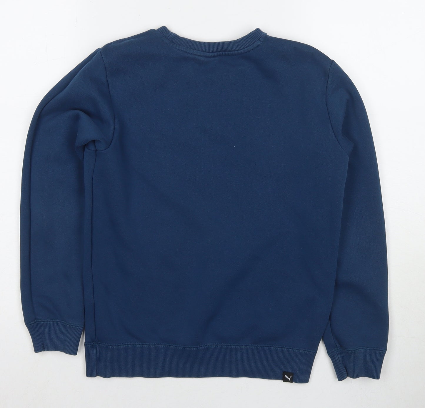 PUMA Boys Blue Cotton Pullover Sweatshirt Size 8-9 Years Pullover - Logo