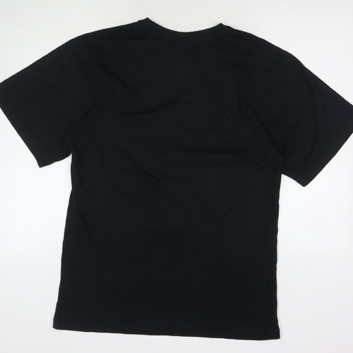 Samsousan Womens Black Cotton Basic T-Shirt Size L Round Neck - Left Handed But Always Right