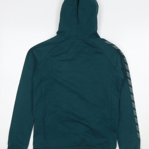 Hummel Boys Green Cotton Pullover Hoodie Size 14-15 Years Pullover - Logo Everton