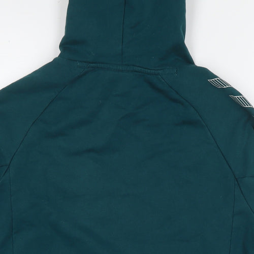 Hummel Boys Green Cotton Pullover Hoodie Size 14-15 Years Pullover - Logo Everton