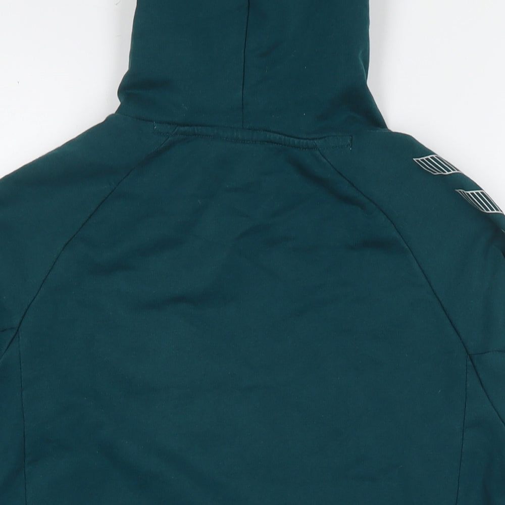 Hummel Boys Green Cotton Pullover Hoodie Size 14-15 Years Pullover - Logo Everton