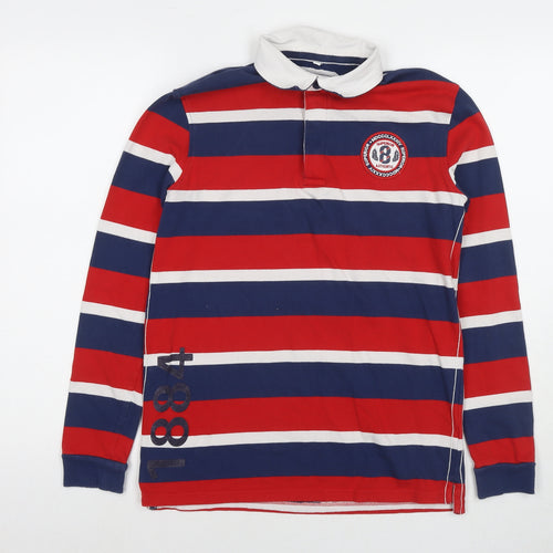 Marks and Spencer Boys Multicoloured Striped Cotton Pullover Sweatshirt Size 13-14 Years Pullover