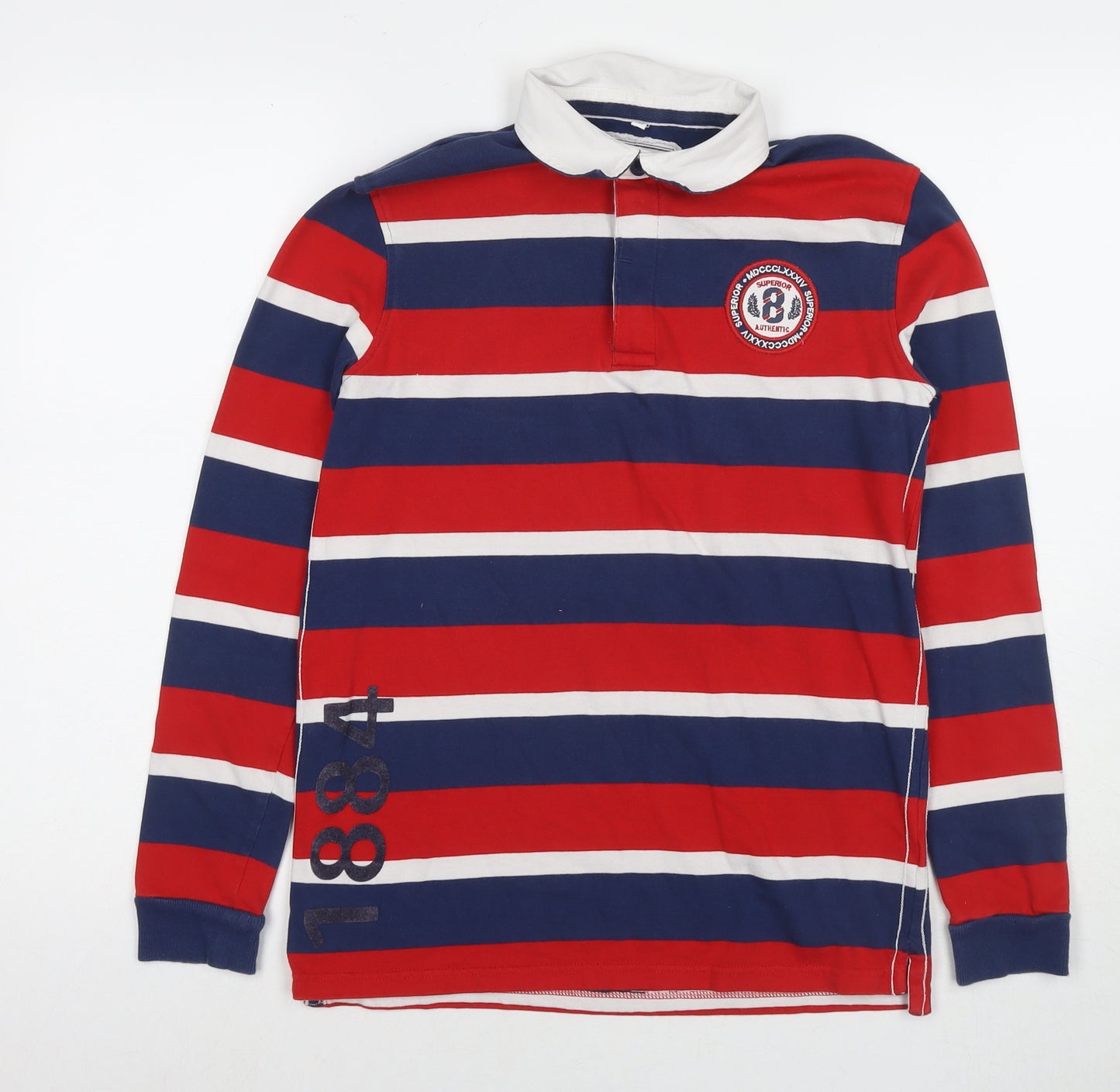 Marks and Spencer Boys Multicoloured Striped Cotton Pullover Sweatshirt Size 13-14 Years Pullover