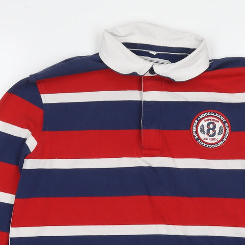 Marks and Spencer Boys Multicoloured Striped Cotton Pullover Sweatshirt Size 13-14 Years Pullover