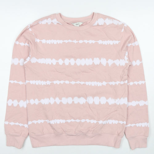 Marks and Spencer Womens Pink Geometric Cotton Pullover Sweatshirt Size XS Pullover