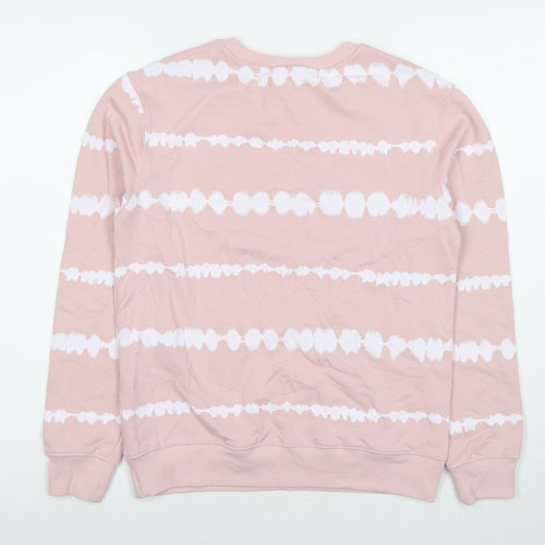 Marks and Spencer Womens Pink Geometric Cotton Pullover Sweatshirt Size XS Pullover