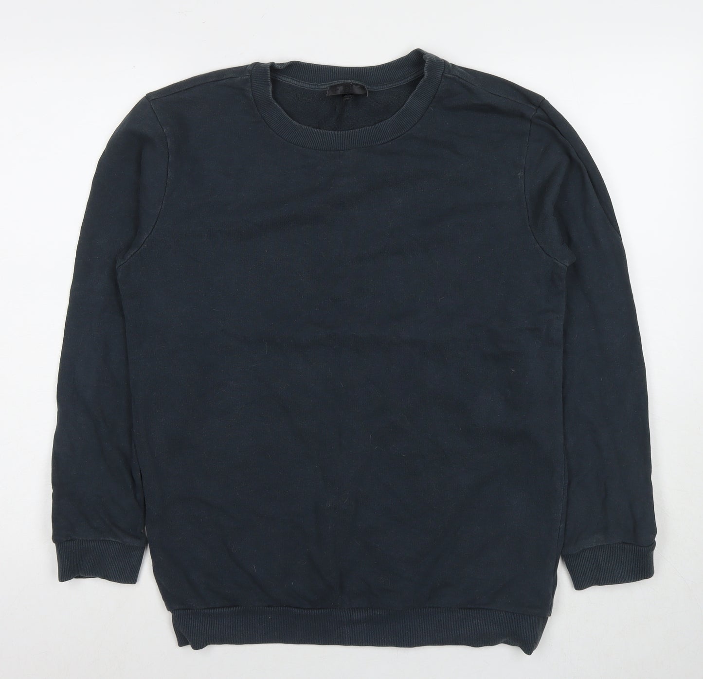 New Look Womens Blue Cotton Pullover Sweatshirt Size 8 Pullover