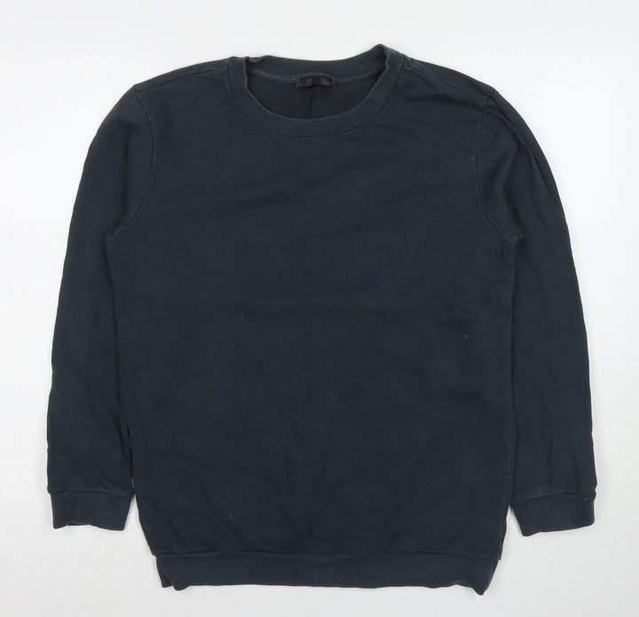 New Look Womens Blue Cotton Pullover Sweatshirt Size 8 Pullover