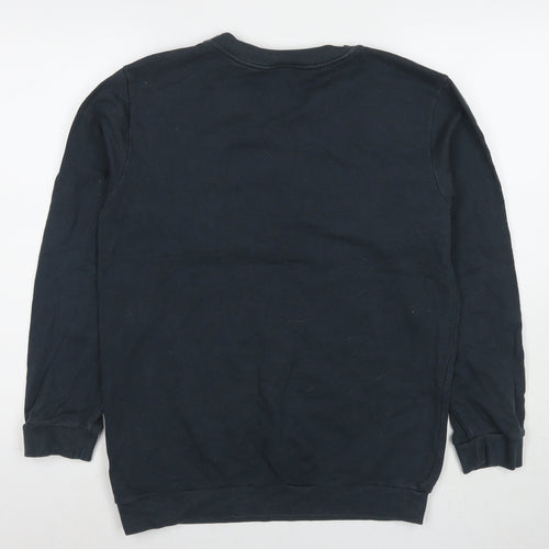 New Look Womens Blue Cotton Pullover Sweatshirt Size 8 Pullover
