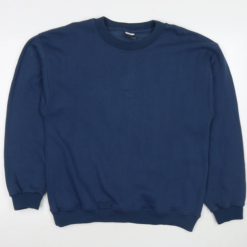 Foot Locker Mens Blue Cotton Pullover Hoodie Size M