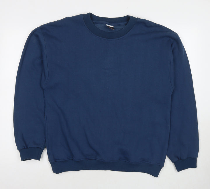Foot Locker Mens Blue Cotton Pullover Hoodie Size M