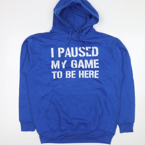 Club Classics Womens Blue Cotton Pullover Sweatshirt Size L Pullover - I Paused My Game To Be Here