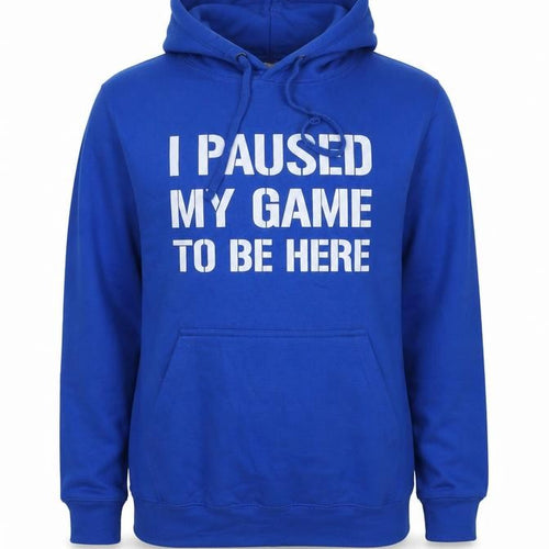 Club Classics Womens Blue Cotton Pullover Sweatshirt Size L Pullover - I Paused My Game To Be Here
