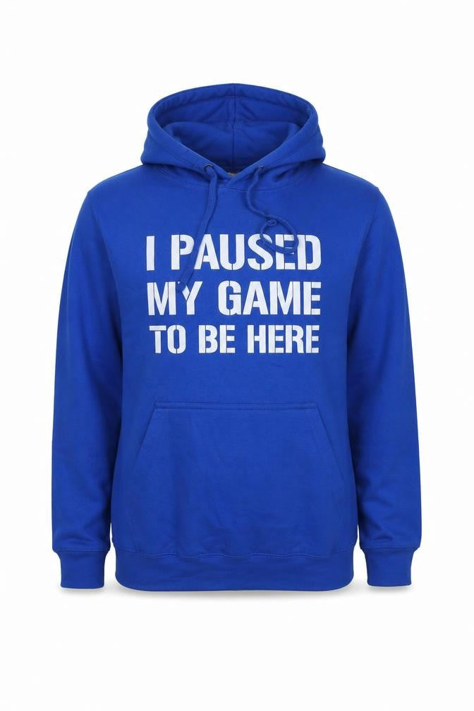 Club Classics Womens Blue Cotton Pullover Sweatshirt Size L Pullover - I Paused My Game To Be Here