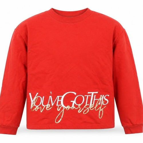 River Island Girls Red Cotton Pullover Sweatshirt Size 11-12 Years Pullover - You've Got This