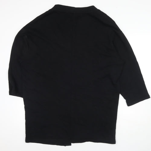 ASOS Womens Black V-Neck Cotton Cape Jumper Size S