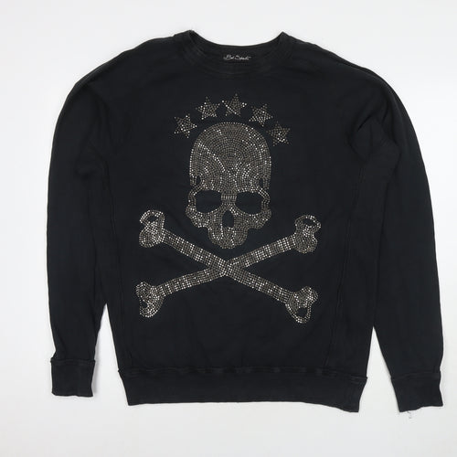 Bad Spirit Womens Black Cotton Pullover Sweatshirt Size L Pullover - Embellishment Detail Skull