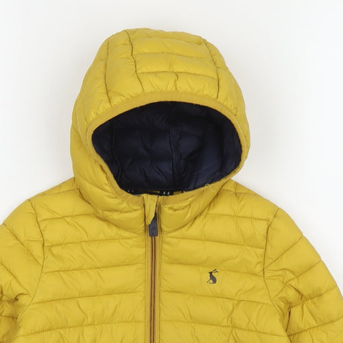 Joules Girls Yellow Puffer Jacket Jacket Size 5 Years Zip