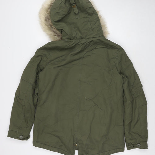 Marks and Spencer Womens Green Parka Jacket Size 8 Zip