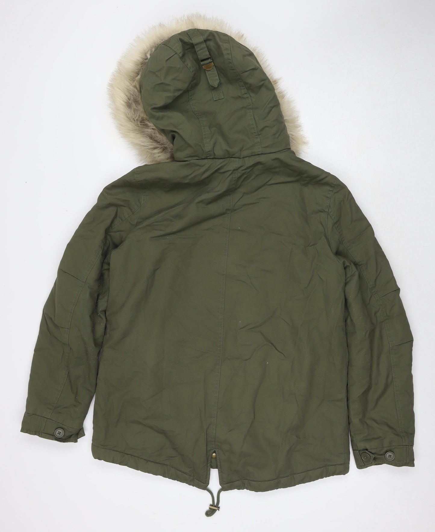 Marks and Spencer Womens Green Parka Jacket Size 8 Zip