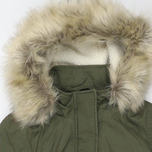 Marks and Spencer Womens Green Parka Jacket Size 8 Zip
