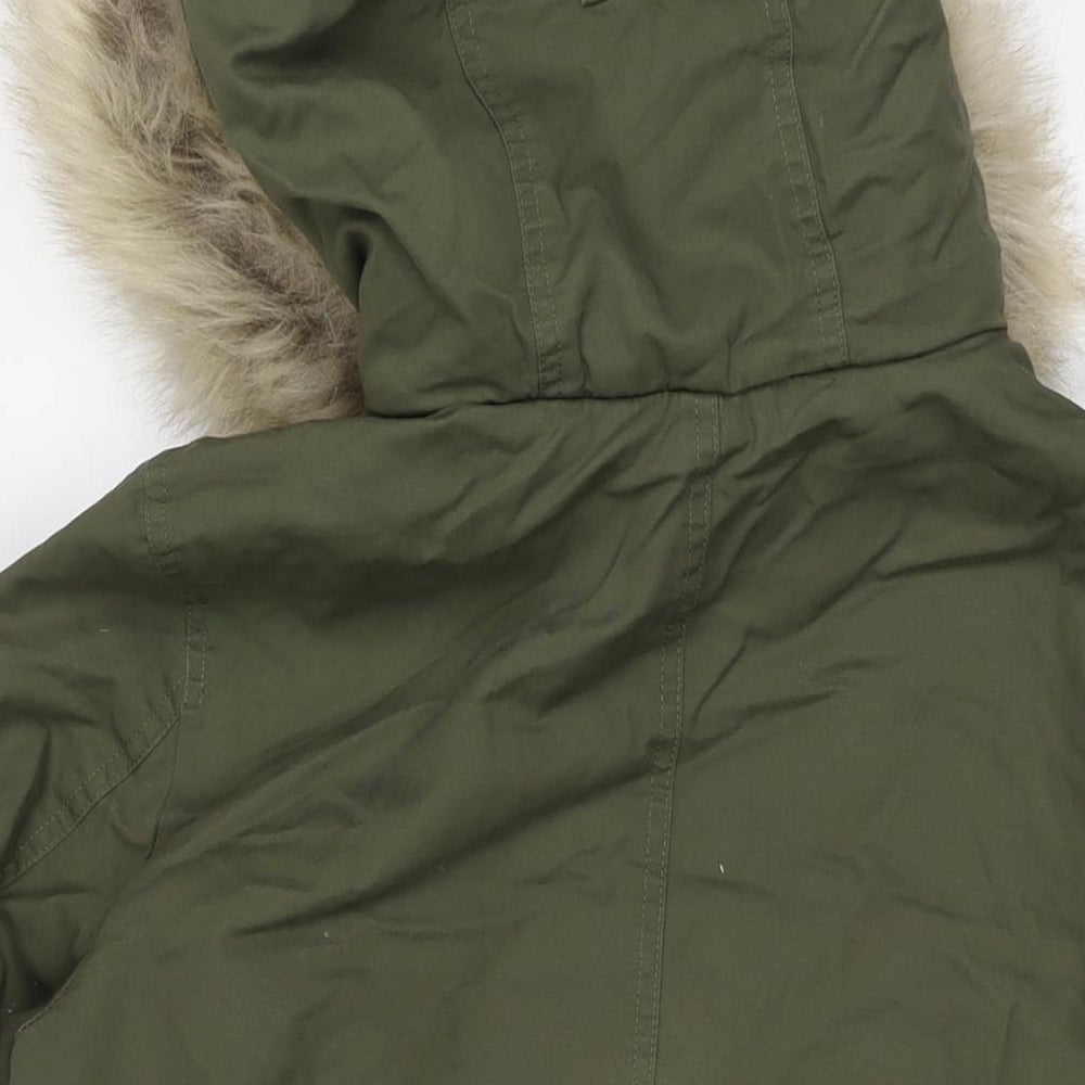 Marks and Spencer Womens Green Parka Jacket Size 8 Zip