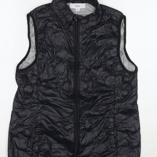 Bossini Womens Black Gilet Waistcoat Size XL Zip