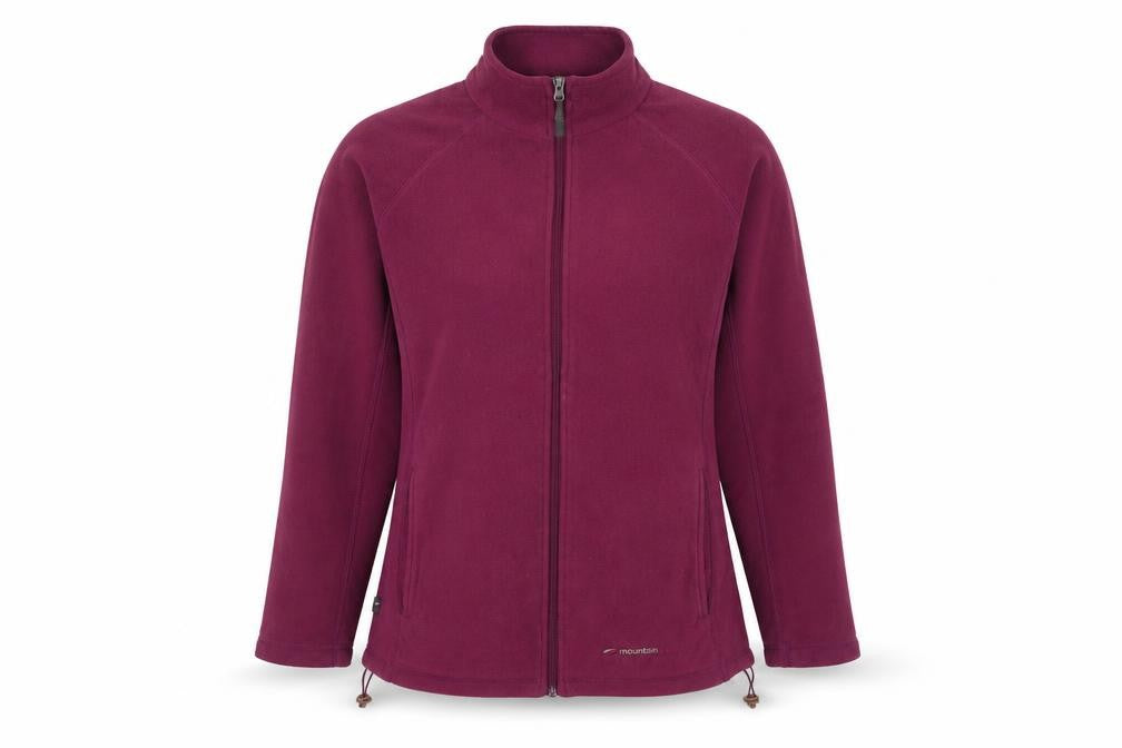 Front view of Mountain Life women’s purple jacket, size UK 14, zip