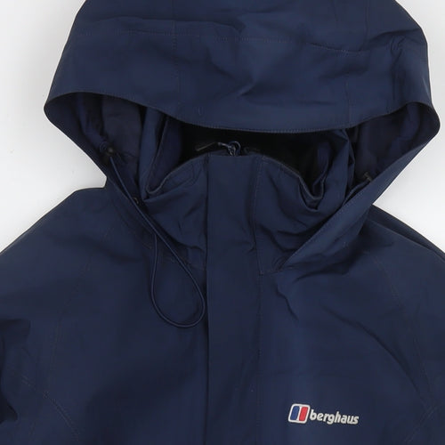 Berghaus Womens Blue Rain Coat Jacket Size 8 Zip