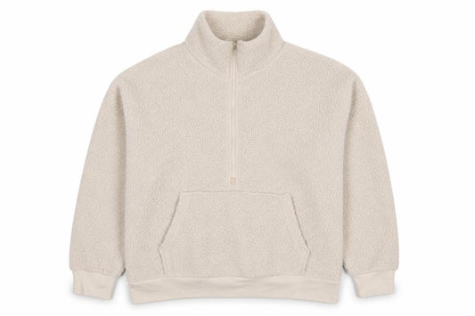 Front view of Dunnes women’s beige polyester pullover sweatshirt, size M, pullover