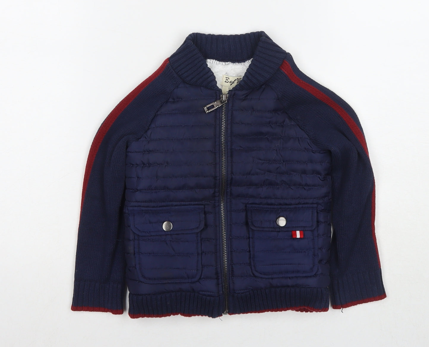 E of M Boys Blue Jacket Size 3 Years Zip