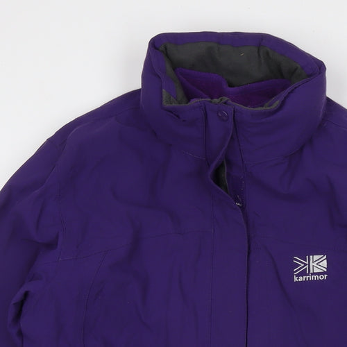 Karrimor Womens Purple Rain Coat Jacket Size 12 Zip - Detachable Fleece