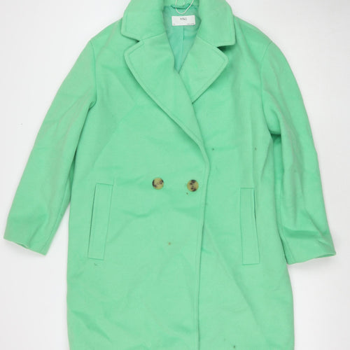 Marks and Spencer Womens Green Pea Coat Coat Size 12 Button