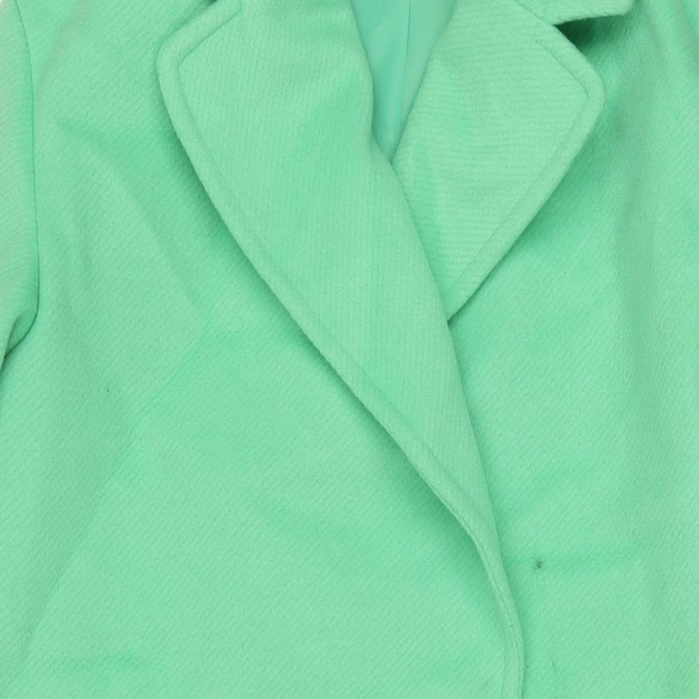 Marks and Spencer Womens Green Pea Coat Coat Size 12 Button