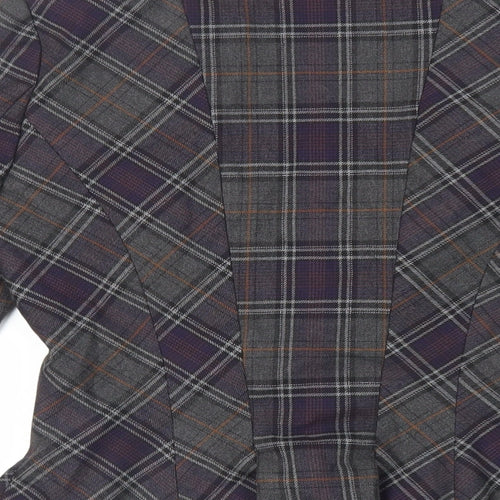 Warehouse Womens Green Plaid Jacket Blazer Size 6 Button