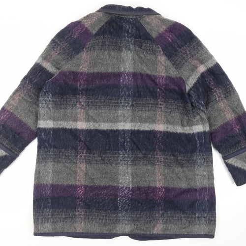 Per Una Womens Multicoloured Plaid Overcoat Coat Size 18 Button