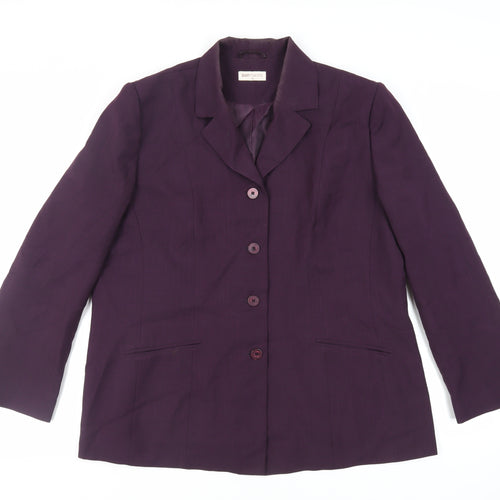 Bonmarché Womens Purple Jacket Blazer Size 18 Button