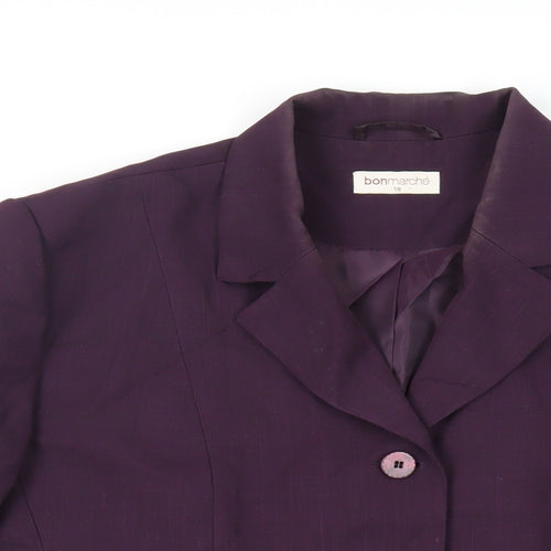 Bonmarché Womens Purple Jacket Blazer Size 18 Button
