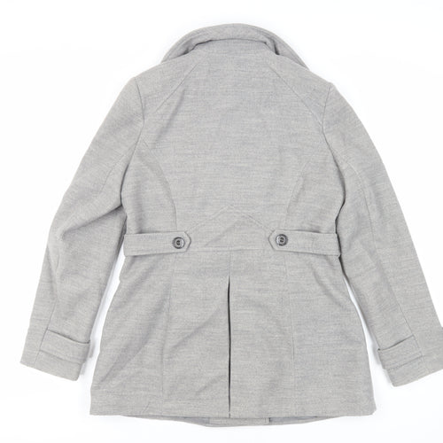 Dunnes Stores Womens Grey Pea Coat Coat Size 14 Button