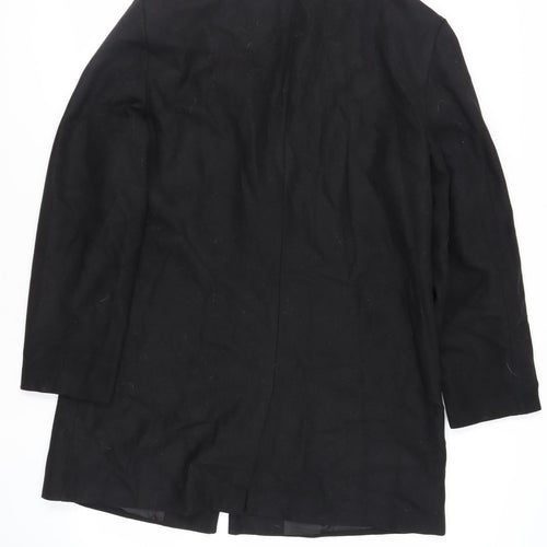 New Look Men Mens Black Overcoat Coat Size XL Button