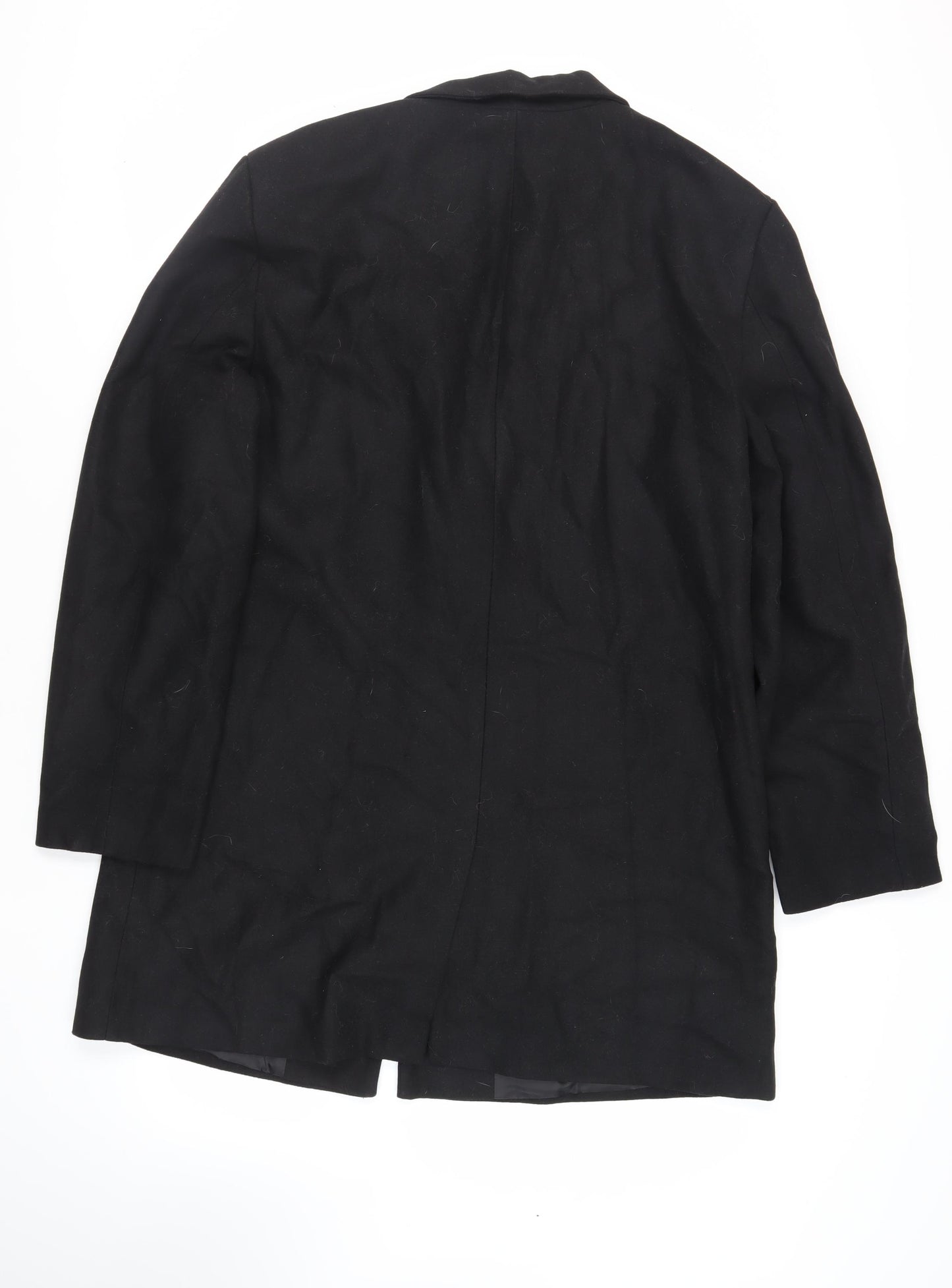 New Look Men Mens Black Overcoat Coat Size XL Button