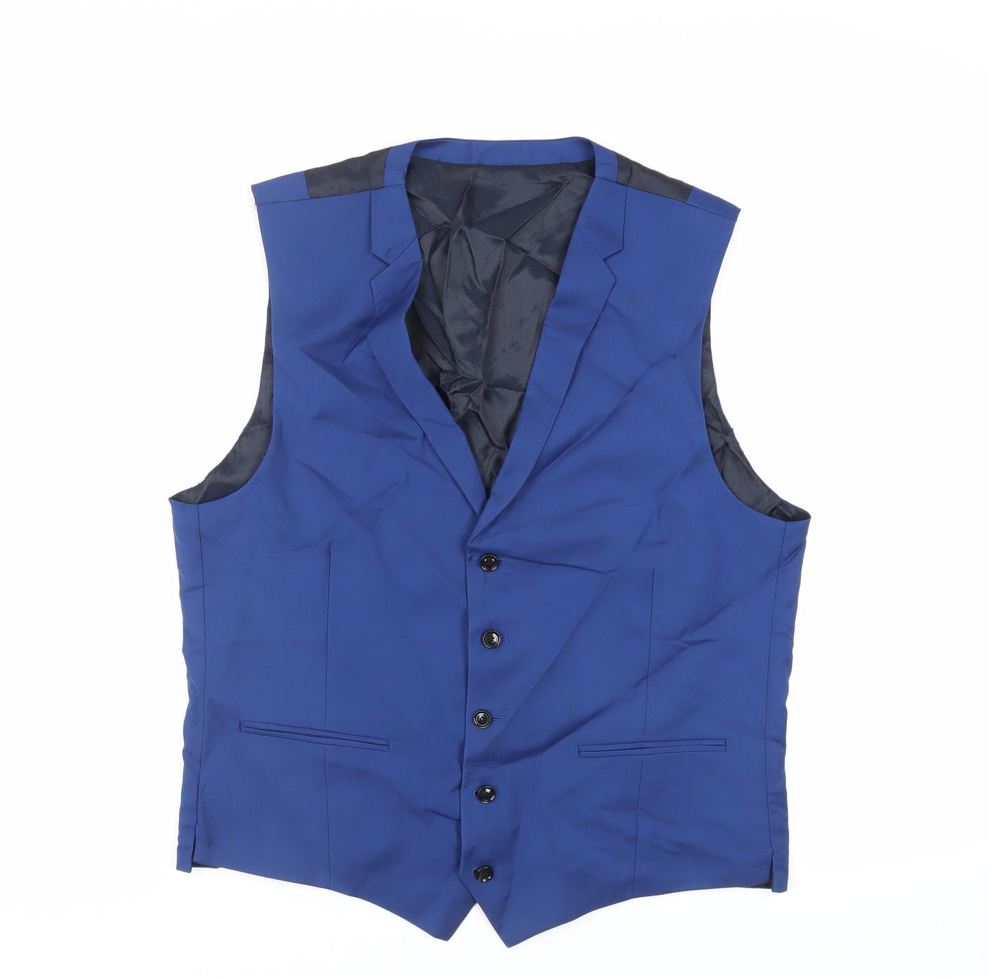 Austin Reed Mens Blue Wool Jacket Suit Waistcoat Size 42 Regular