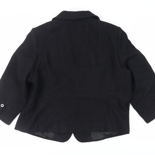 Marks and Spencer Womens Black Jacket Blazer Size 22 Button