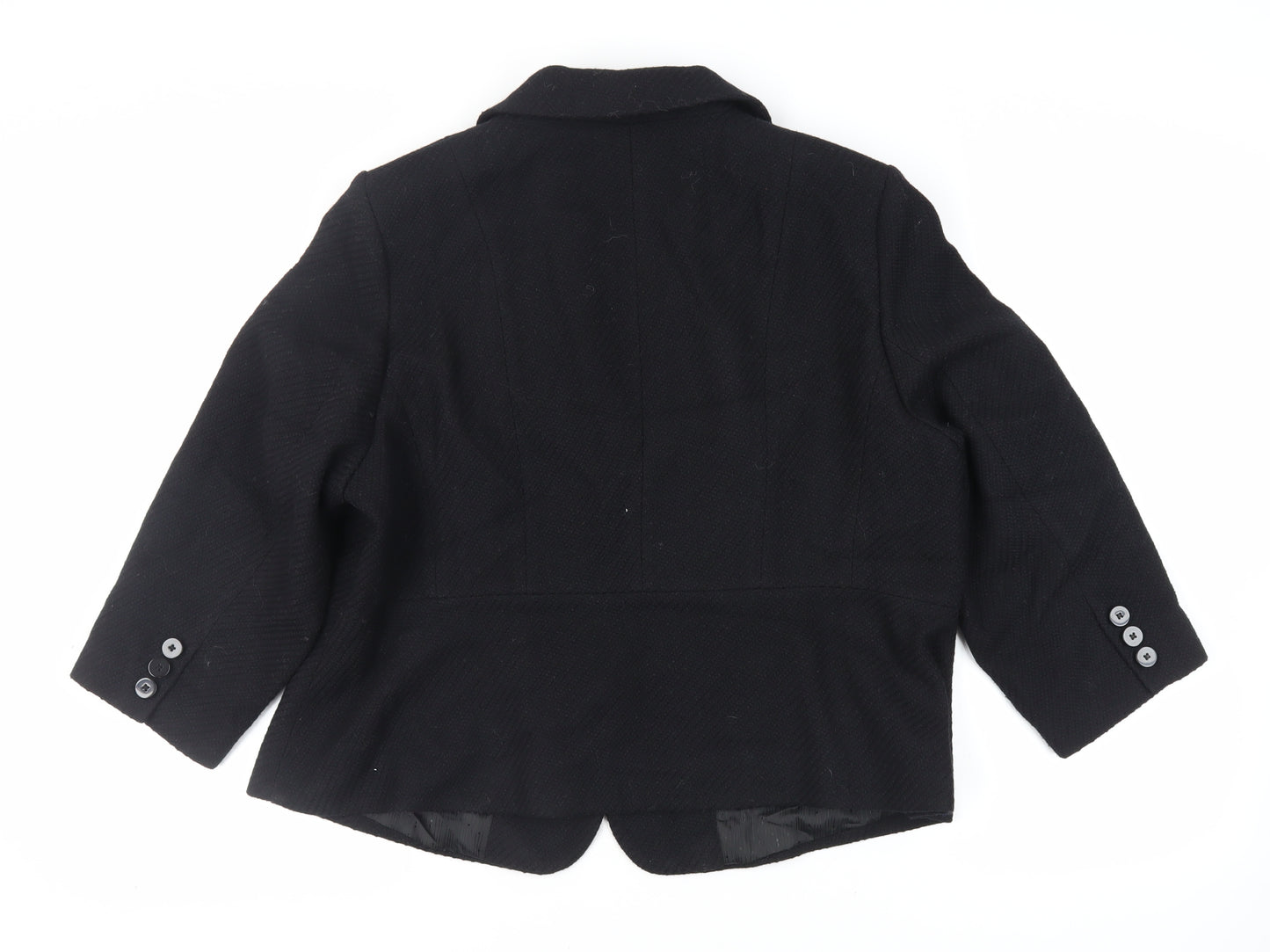 Marks and Spencer Womens Black Jacket Blazer Size 22 Button