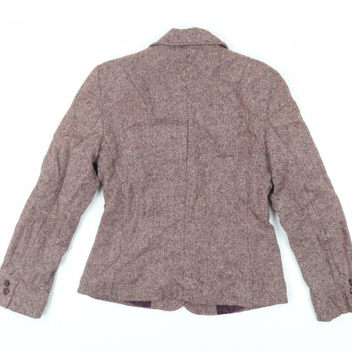 United Colors of Benetton Womens Purple Jacket Blazer Size 10 Button