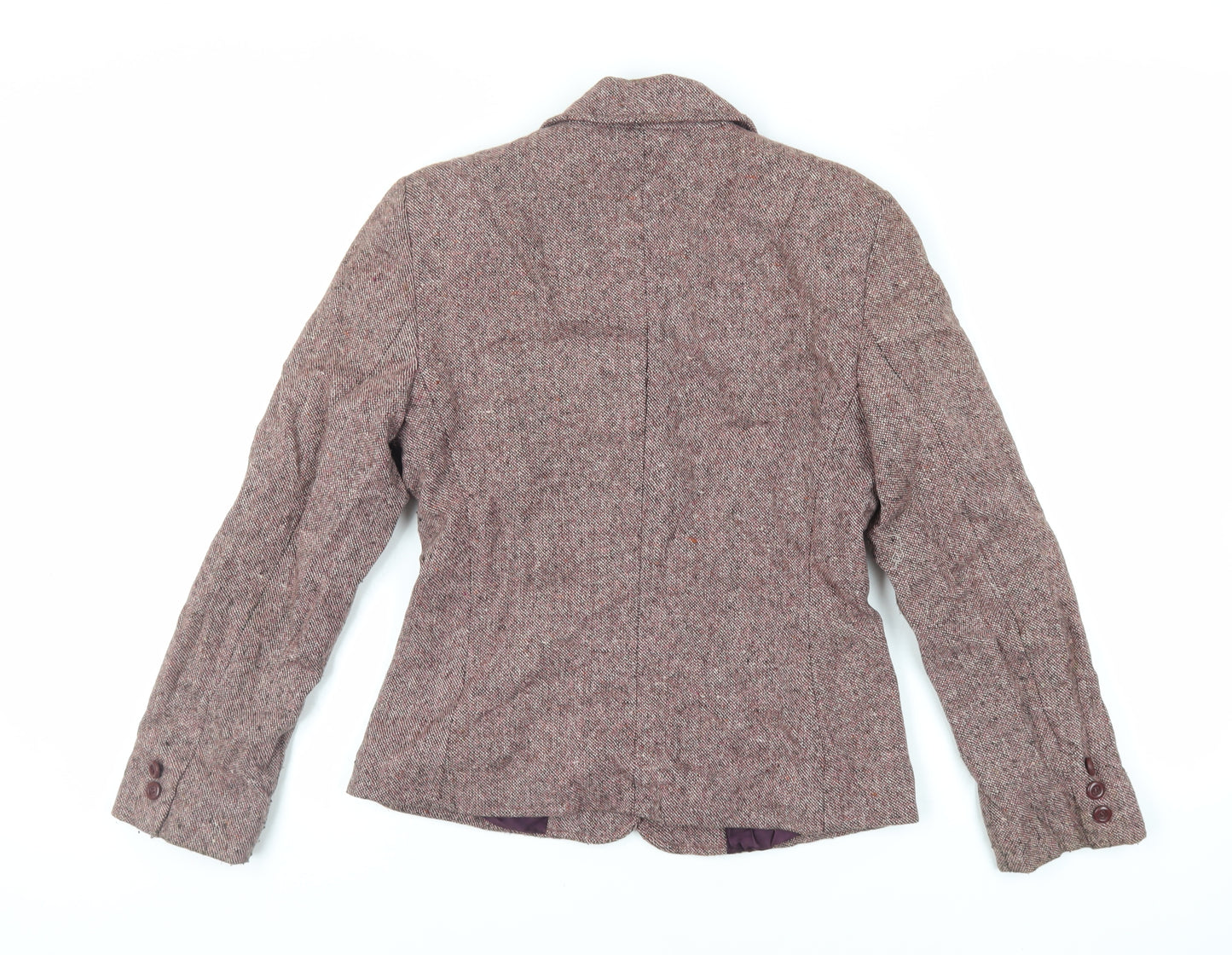 United Colors of Benetton Womens Purple Jacket Blazer Size 10 Button